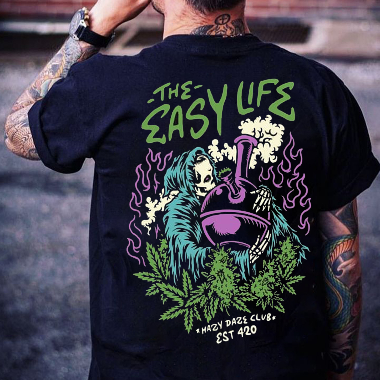 THE EASY LIFE Skeleton Black Print T-shirt