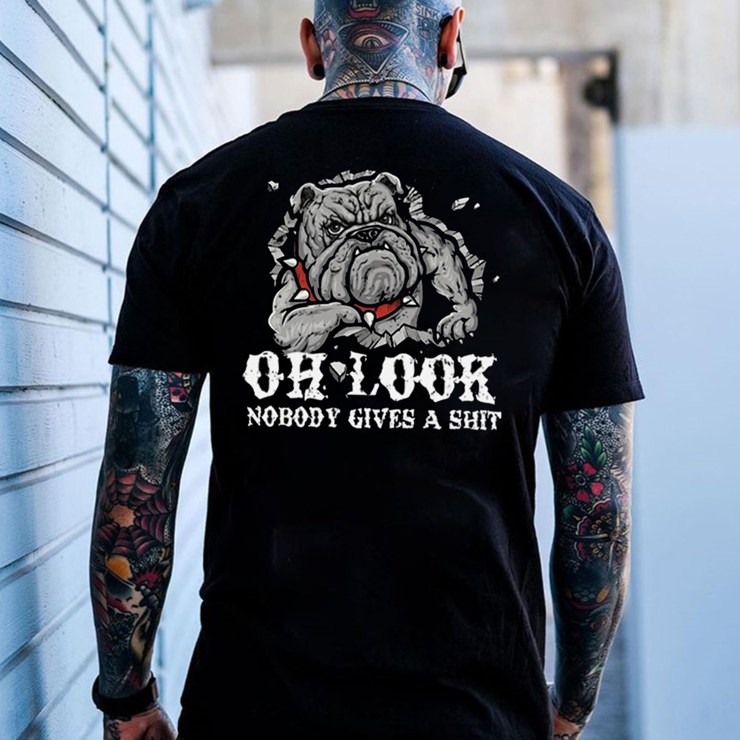 OH LOOK NOBODY GIVES A SHIT Hound Print Men's T-Shirt
