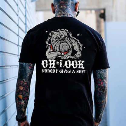OH LOOK NOBODY GIVES A SHIT Hound Print Men's T-Shirt