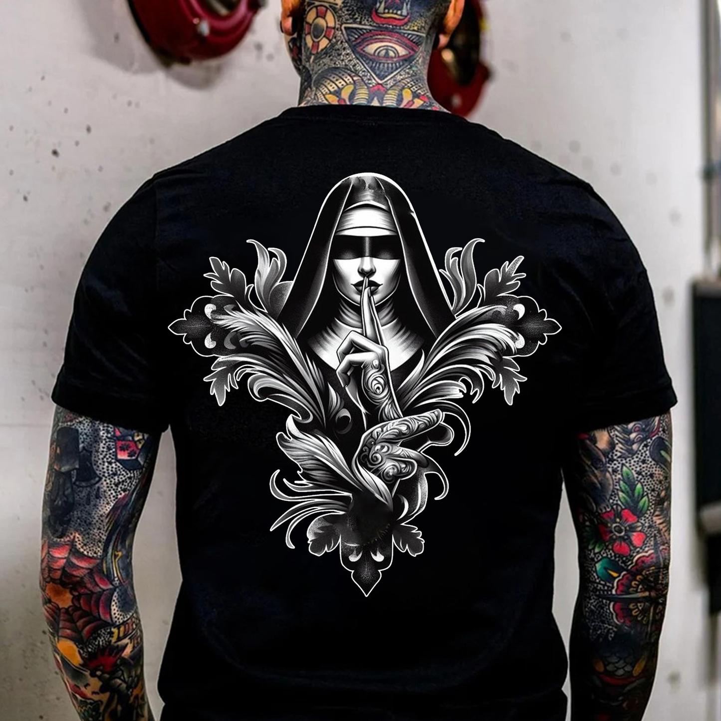 Blindfolded Nun Print Men's T-Shirt
