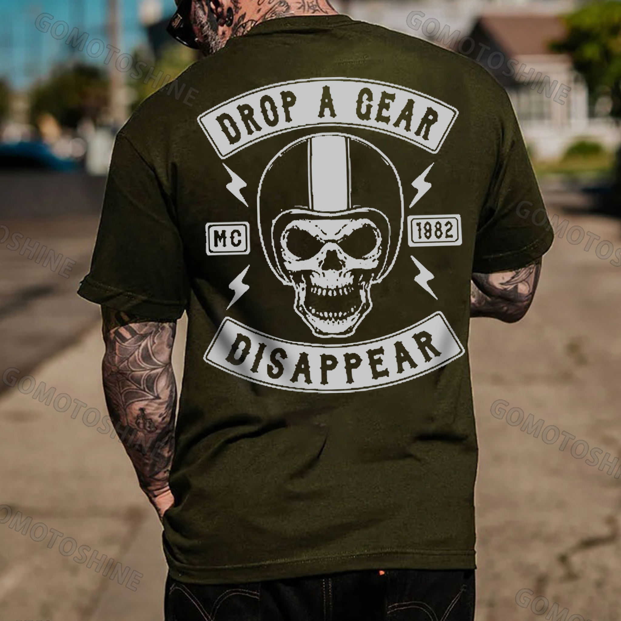 DROP A GEAR - DISAPPEAR Black Print T-shirt
