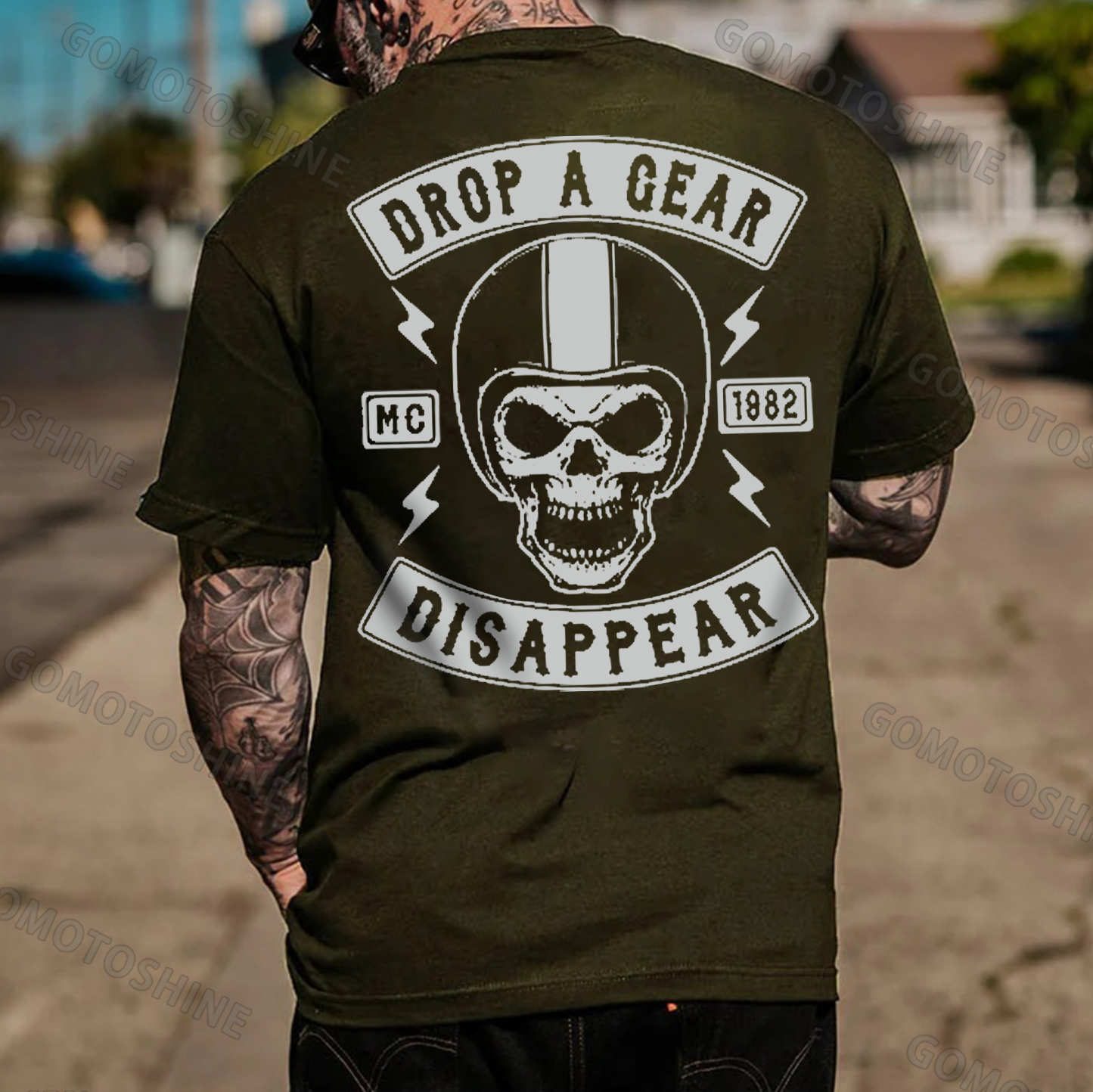 DROP A GEAR - DISAPPEAR Black Print T-shirt
