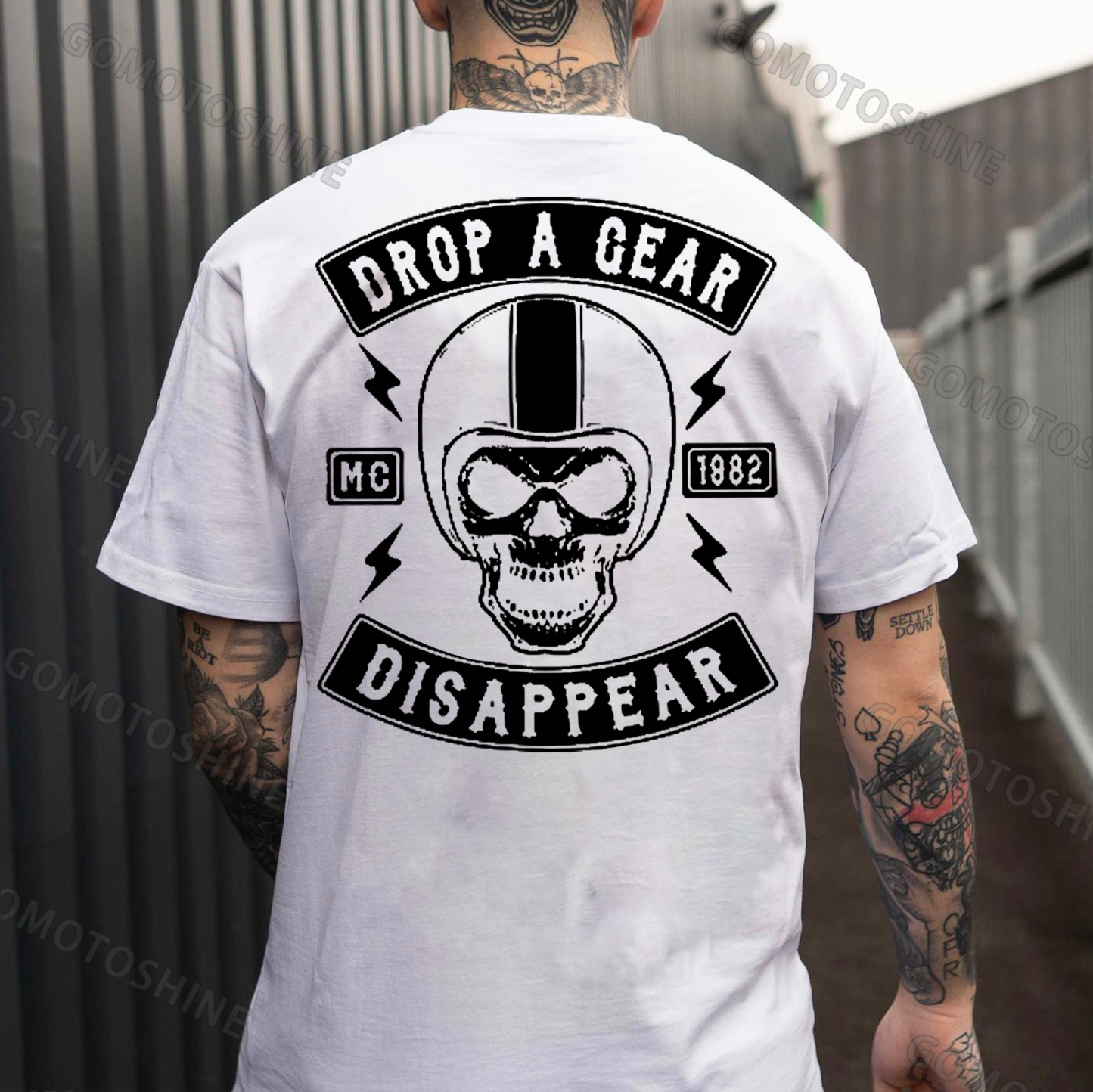 DROP A GEAR - DISAPPEAR Black Print T-shirt