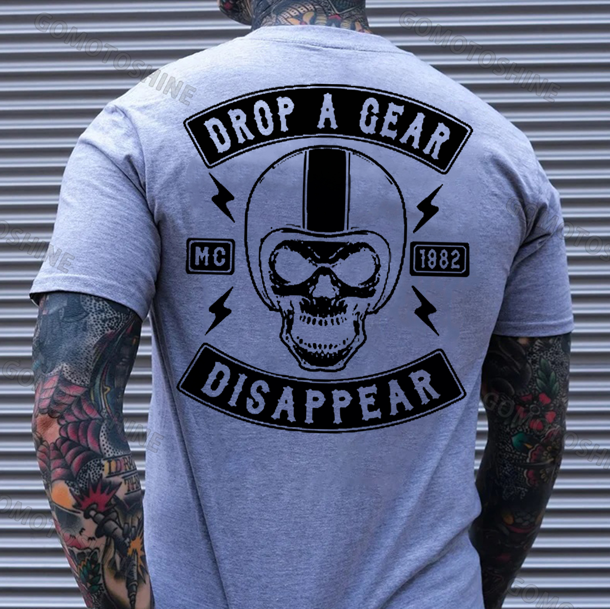DROP A GEAR - DISAPPEAR Black Print T-shirt