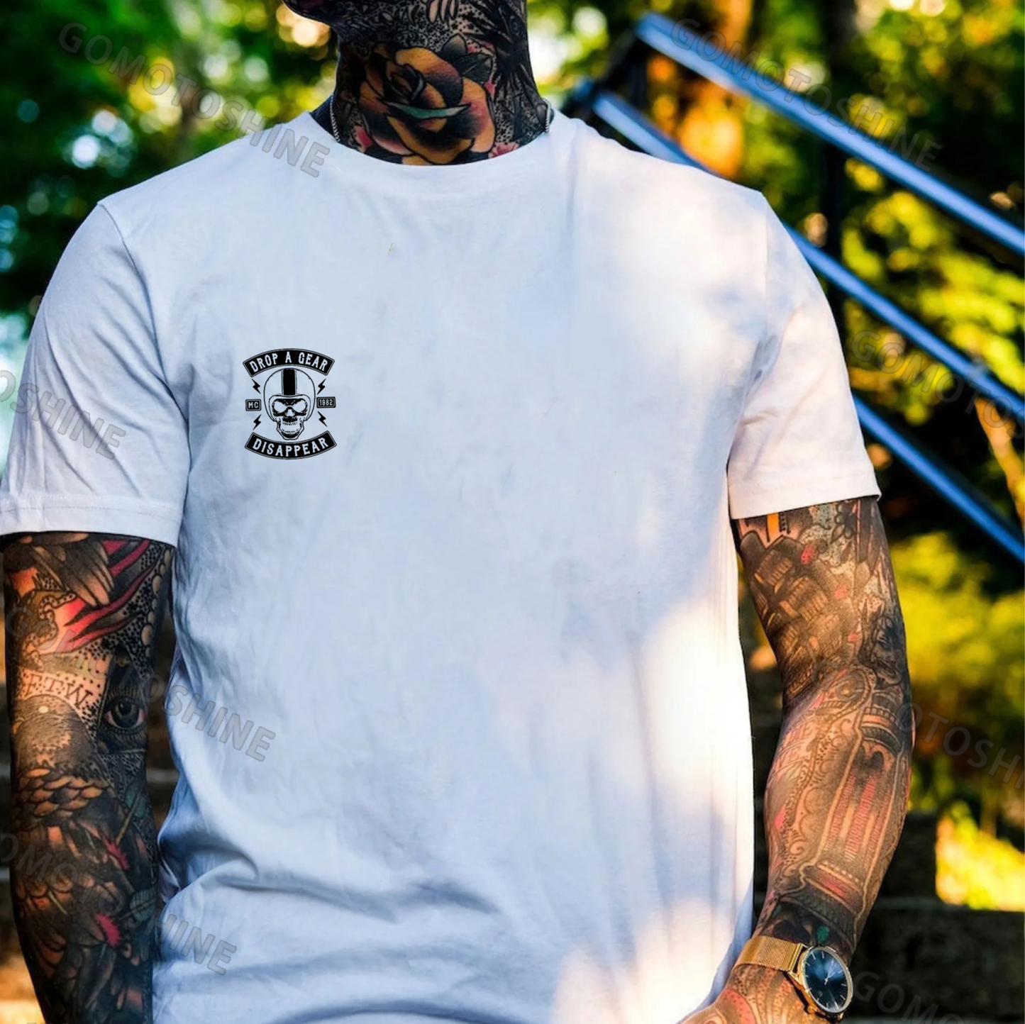 DROP A GEAR - DISAPPEAR Black Print T-shirt