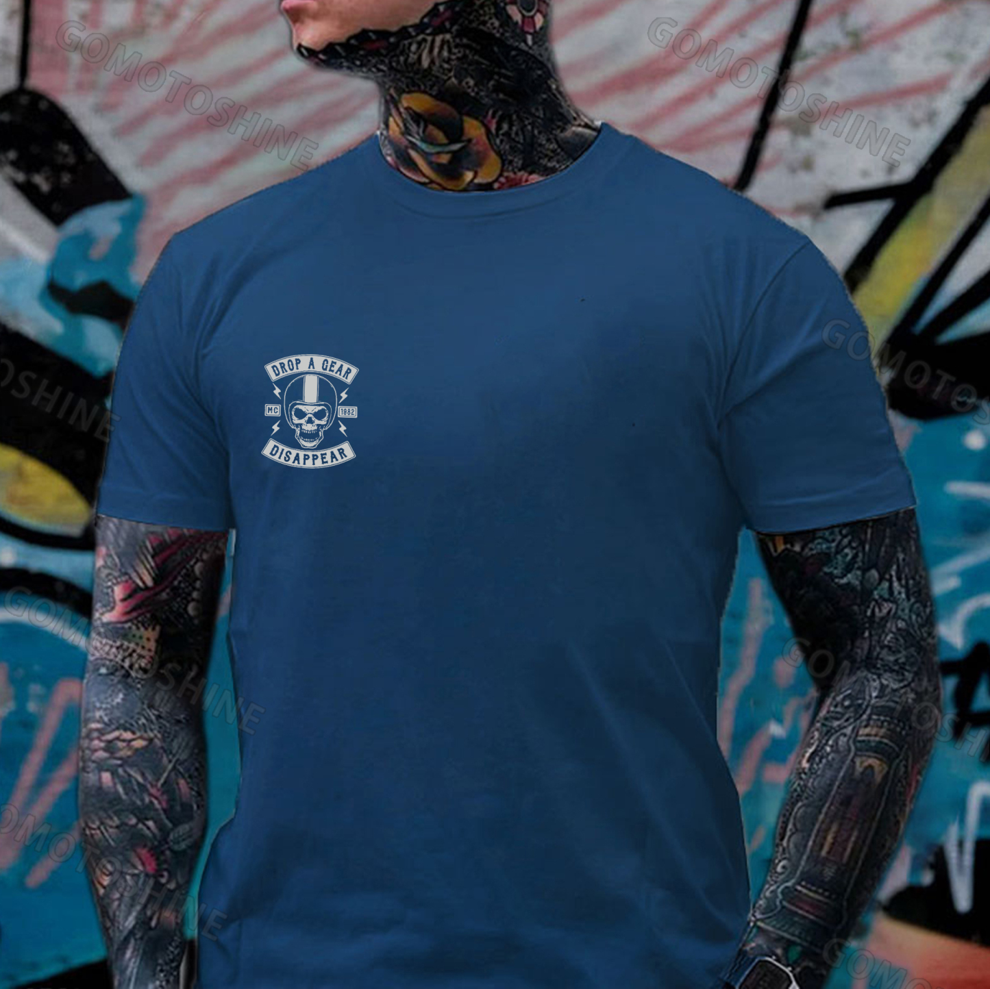 DROP A GEAR - DISAPPEAR Black Print T-shirt