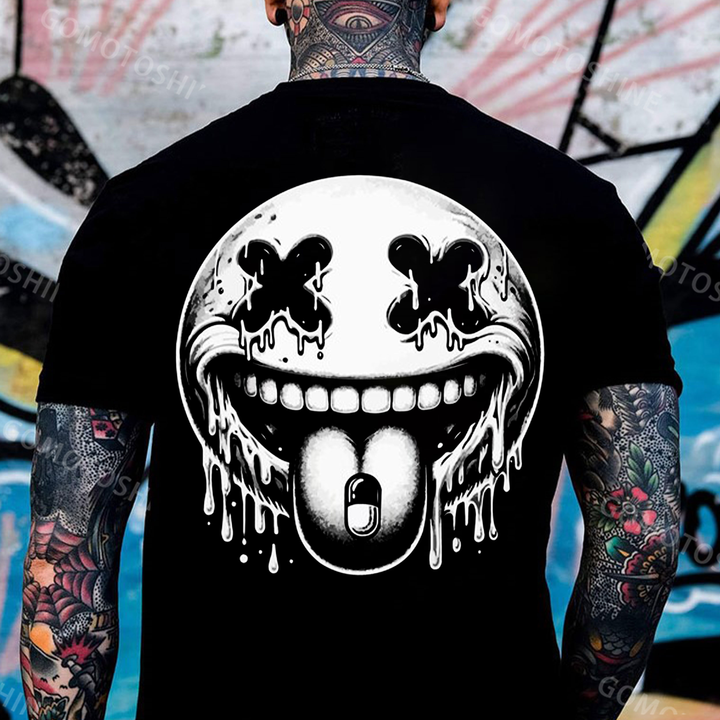 Evil Smile Emoji Print Men's T-Shirt