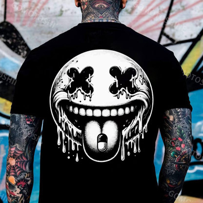 Evil Smile Emoji Print Men's T-Shirt