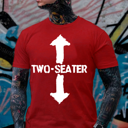 TWO-SEATER Double Arrow Simple Casual Graphic Black Print T-shirt