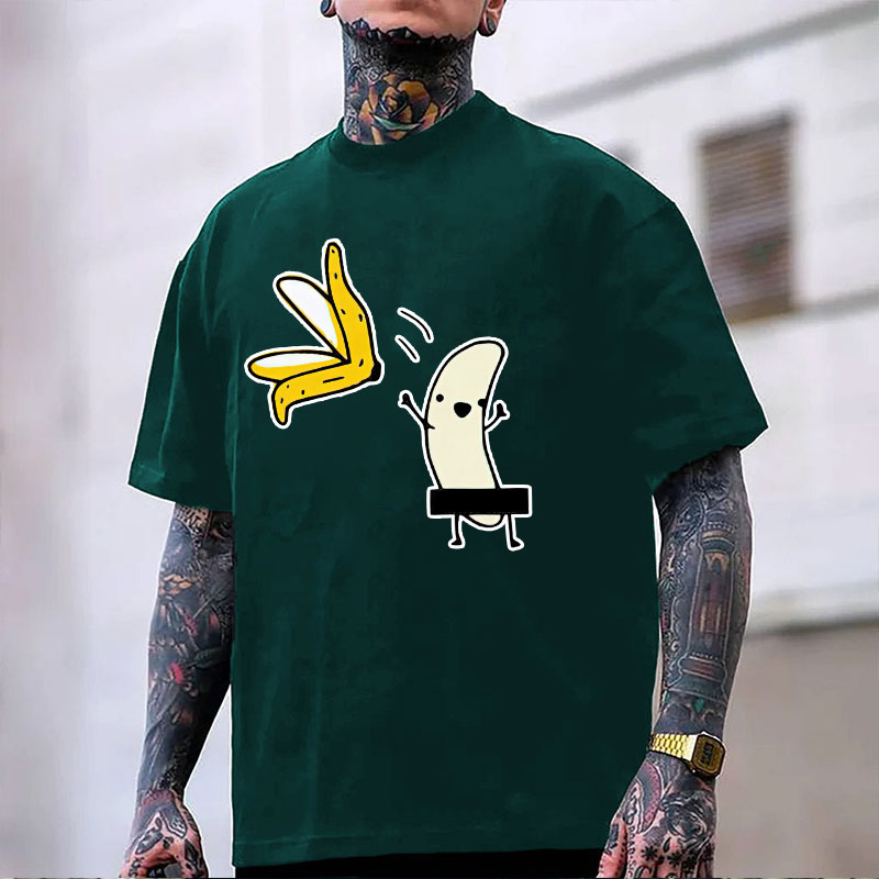 A Peeled Banana Sexy Cartoon White Print T-Shirt Image - 4