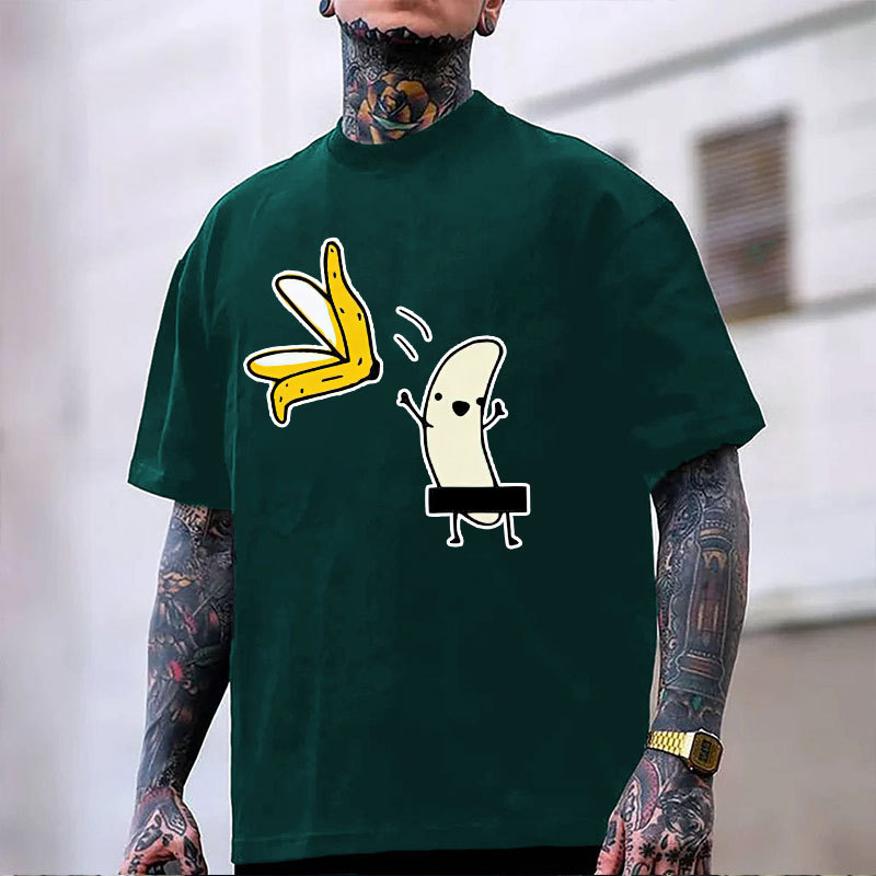 A Peeled Banana Sexy Cartoon White Print T-Shirt Image - 4