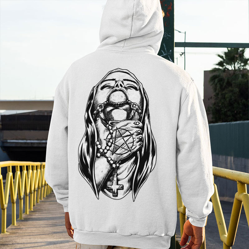Chokehold Nun Bad Religion Dark Style Black Print Hoodie Image - 2