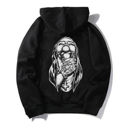 Chokehold Nun Bad Religion Dark Style Black Print Hoodie Image - 6