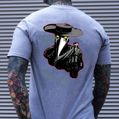 TRUST ME I'M A DOCTOR Crow Vintage Black Print T-Shirt