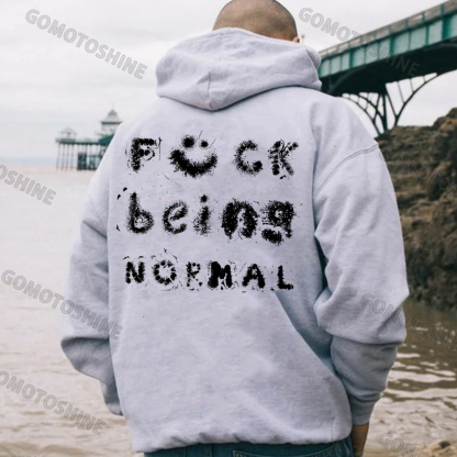 FUCK BEING NORMAL Starry Letter Black Print Hoodie
