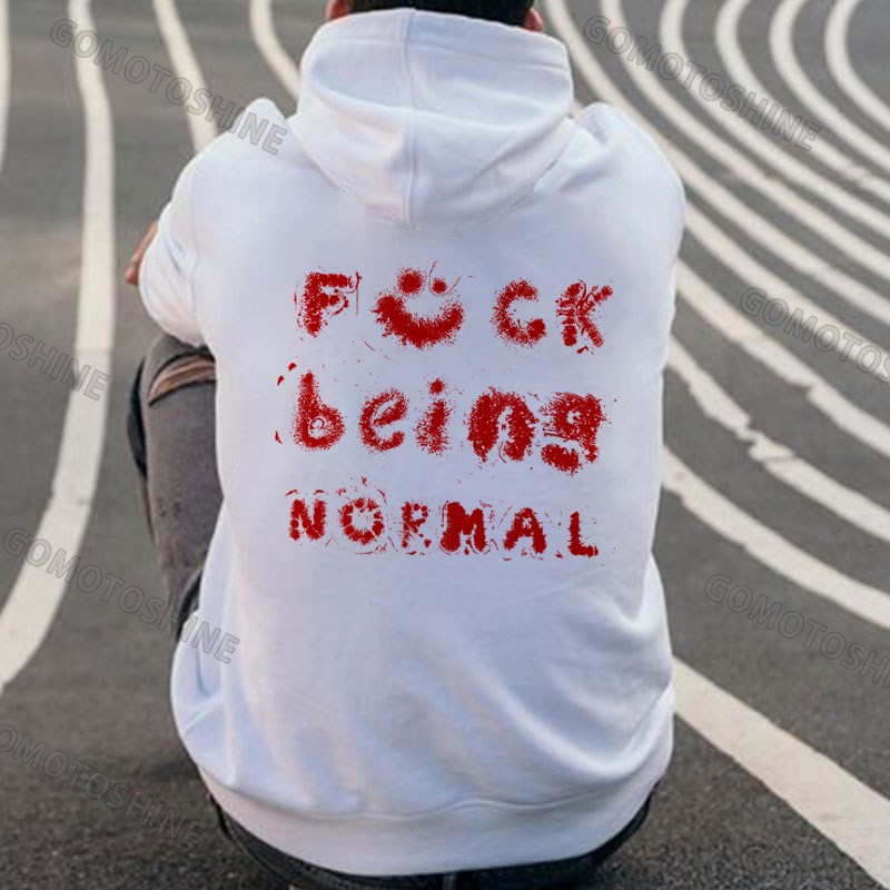 FUCK BEING NORMAL Starry Letter Black Print Hoodie