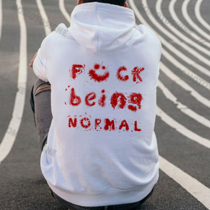 FUCK BEING NORMAL Starry Letter Black Print Hoodie