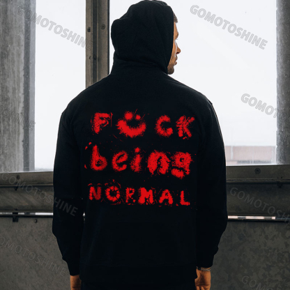 FUCK BEING NORMAL Starry Letter Black Print Hoodie