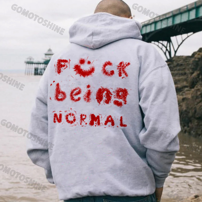 FUCK BEING NORMAL Starry Letter Black Print Hoodie