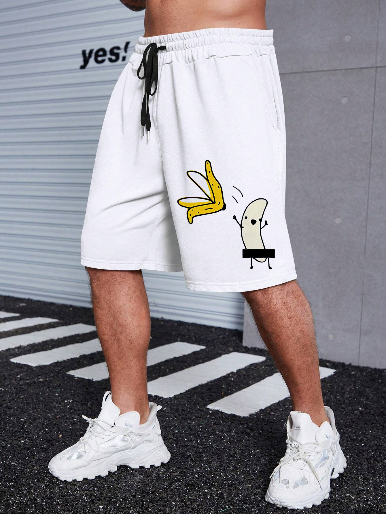 Naked Banana Black Print Shorts