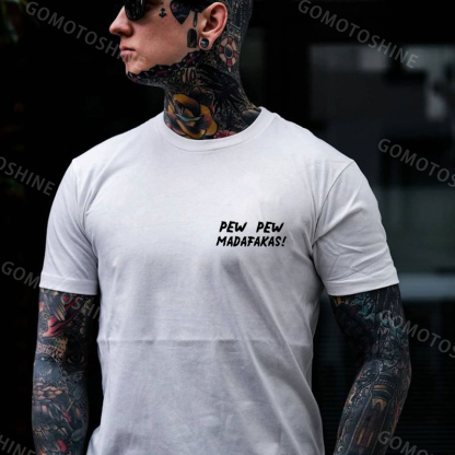 PEW PEW MADAFAKAS Duck Black Print T-shirt