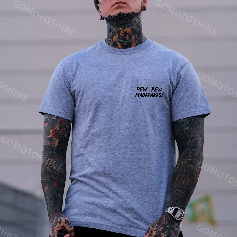 PEW PEW MADAFAKAS Duck Black Print T-shirt