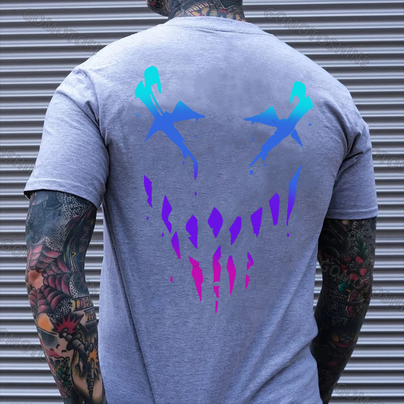 Fluorescent Evil Emoji Graphic Black Print T-shirt