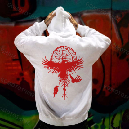 Flying Pigeon with Clock Peace and Love Print Hoodie