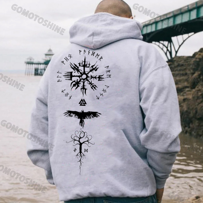 Elegant Tree Fly Pigeon Clock White Print Hoodie