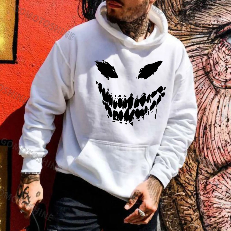 Evil Emoji Modern Style Black Print Hoodie