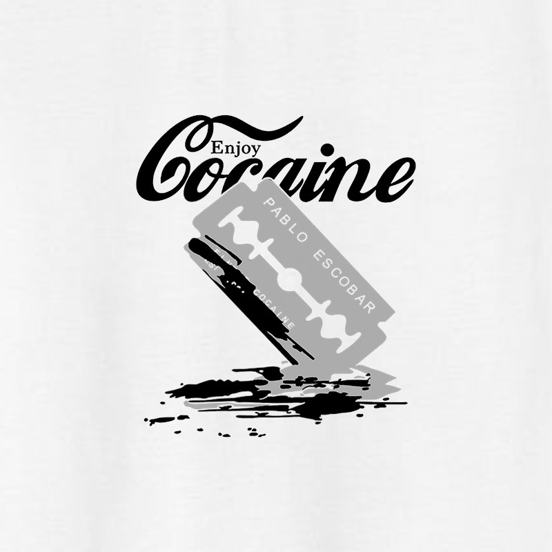 ENJOY PABLO ESCOBAR Black Print T-shirt Image - 12