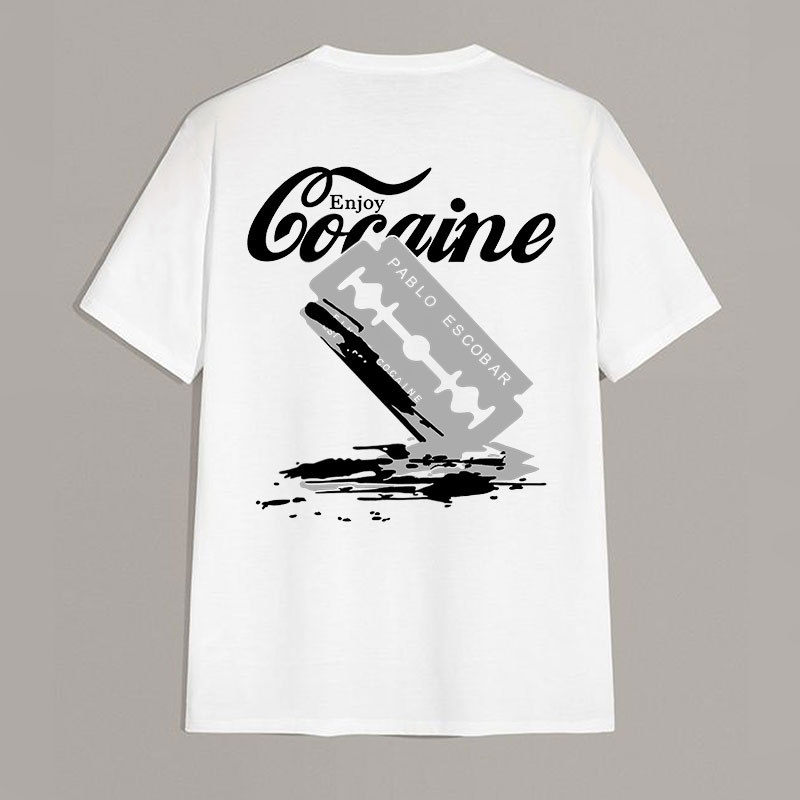 ENJOY PABLO ESCOBAR Black Print T-shirt Image - 14