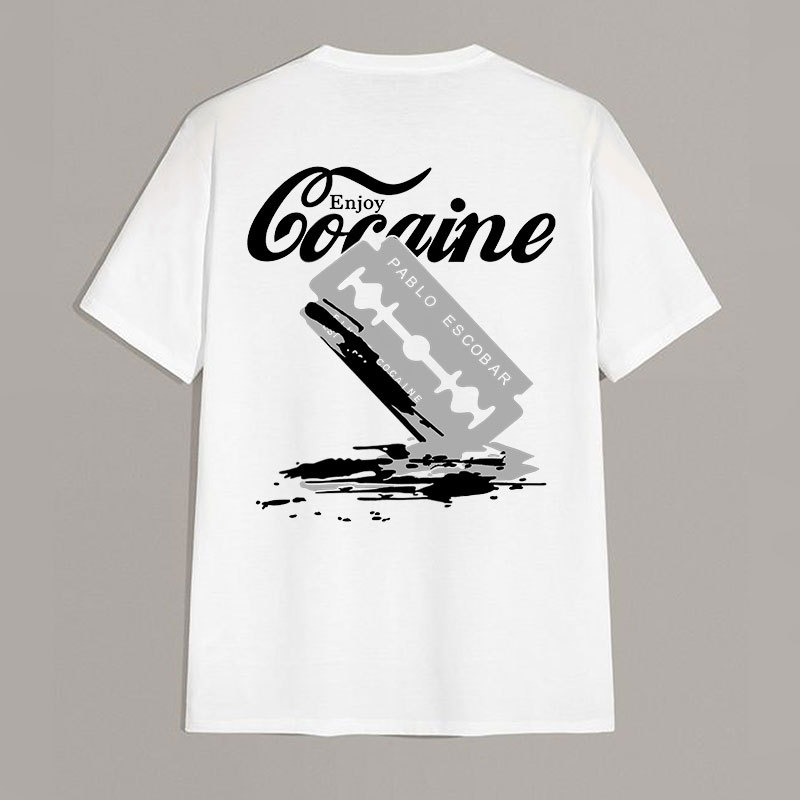 ENJOY PABLO ESCOBAR Black Print T-shirt Image - 14