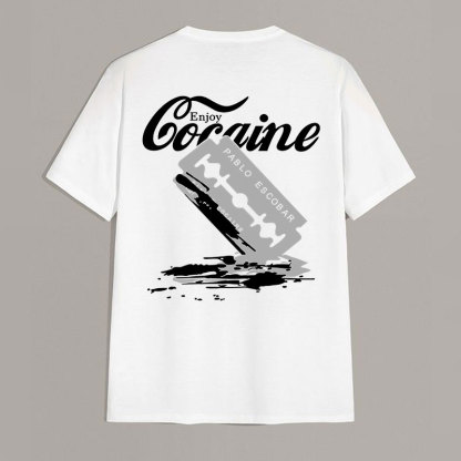 ENJOY PABLO ESCOBAR Black Print T-shirt Image - 14