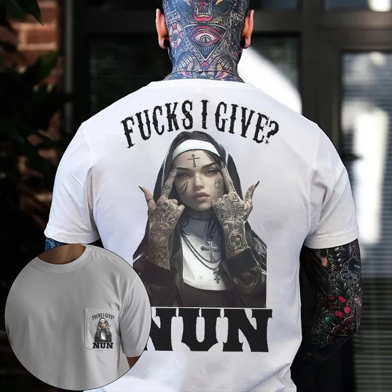 F*CKS I GIVE NUN Defiant Nun Men's Pocket T-Shirt