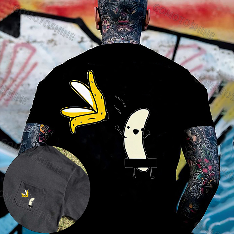 A Peeled Banana Sexy Cartoon Men's Pocket T-Shirt