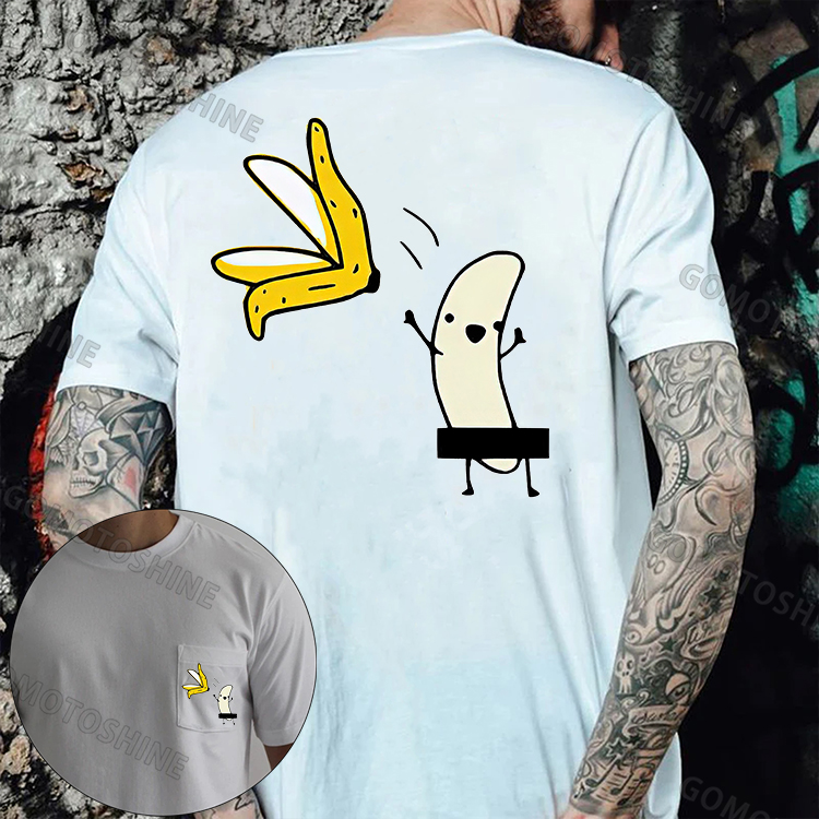 A Peeled Banana Sexy Cartoon Men's Pocket T-Shirt