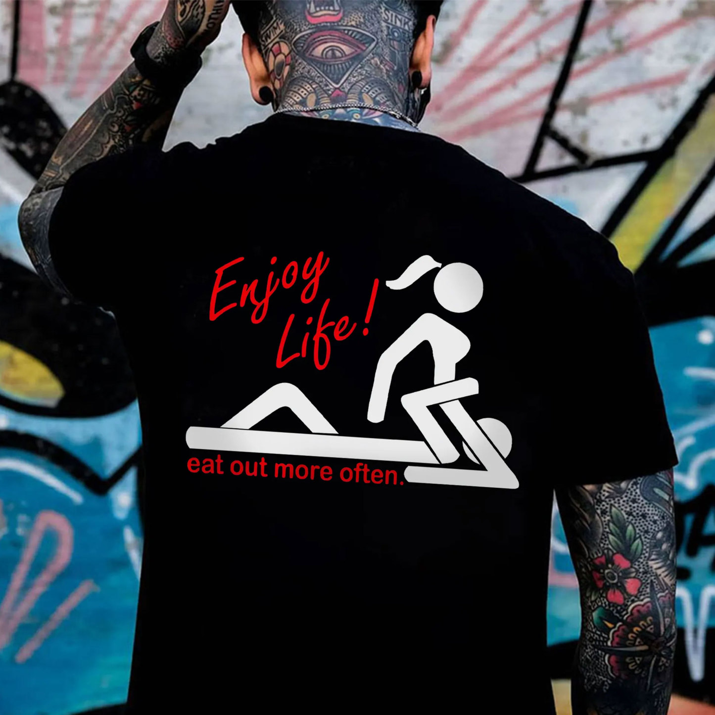 ENJOY LIFE Lovers Have Sex Black Print T-shirt