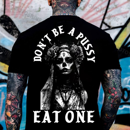 DON'T BE A PUSSY EAT ONE Zombie Bride Print Men's T-shirt Image - 1