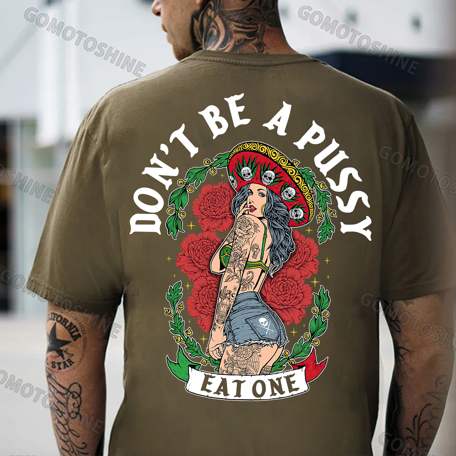 DON'T BE A PUSSY EAT ONE Mexico Girl Print Men's T-shirt Image - 5