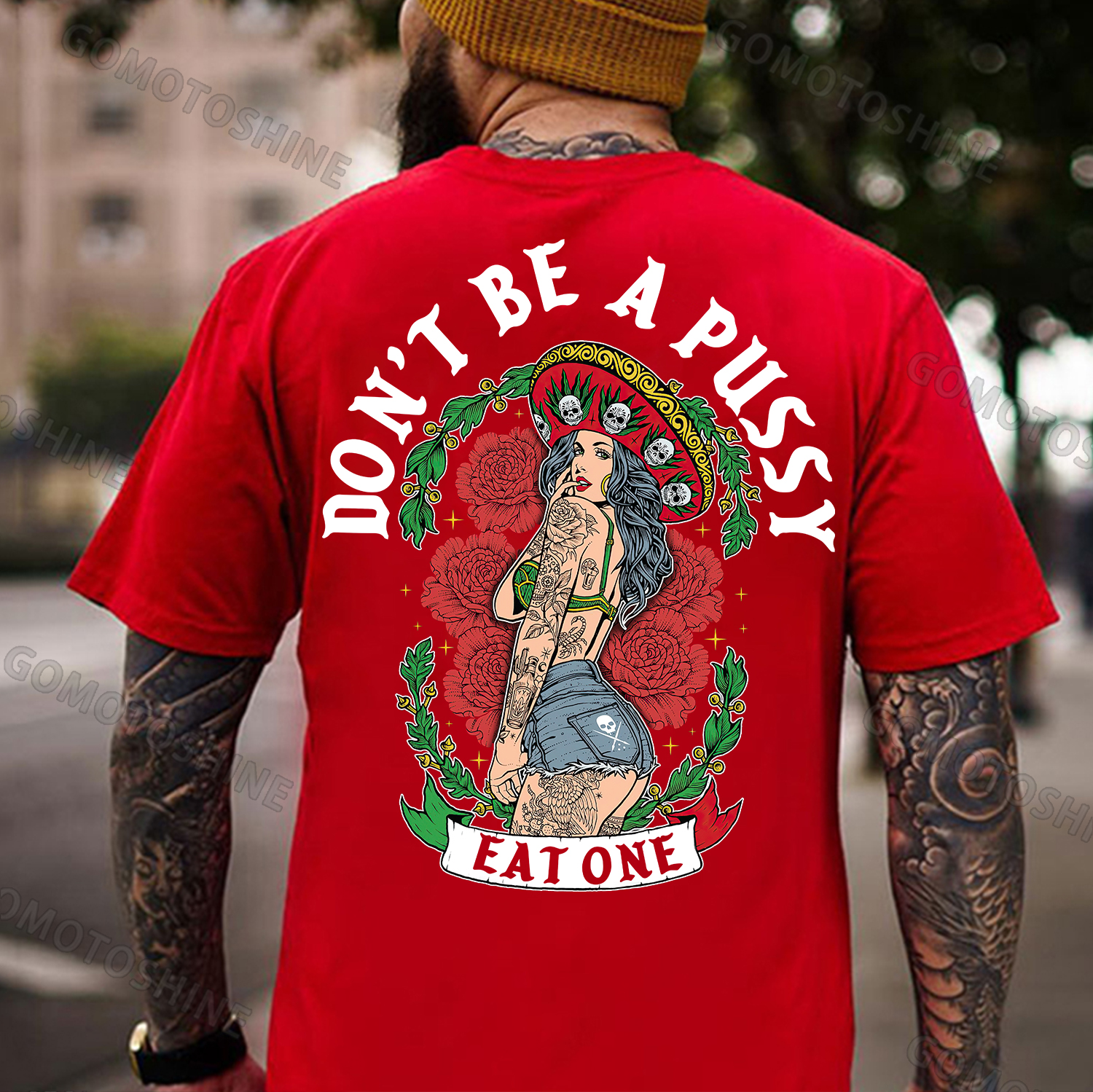 DON'T BE A PUSSY EAT ONE Mexico Girl Print Men's T-shirt Image - 6