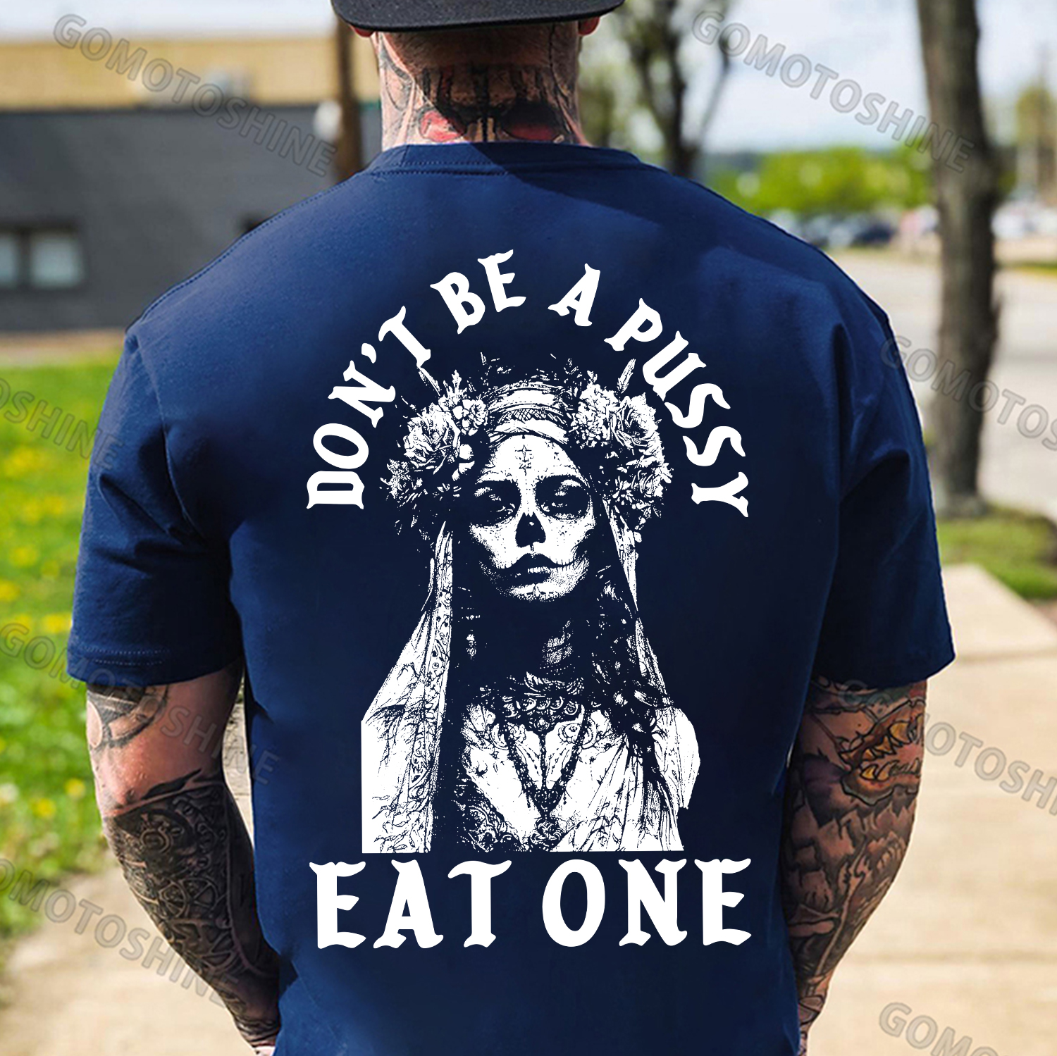 DON'T BE A PUSSY EAT ONE Zombie Bride Print Men's T-shirt Image - 4