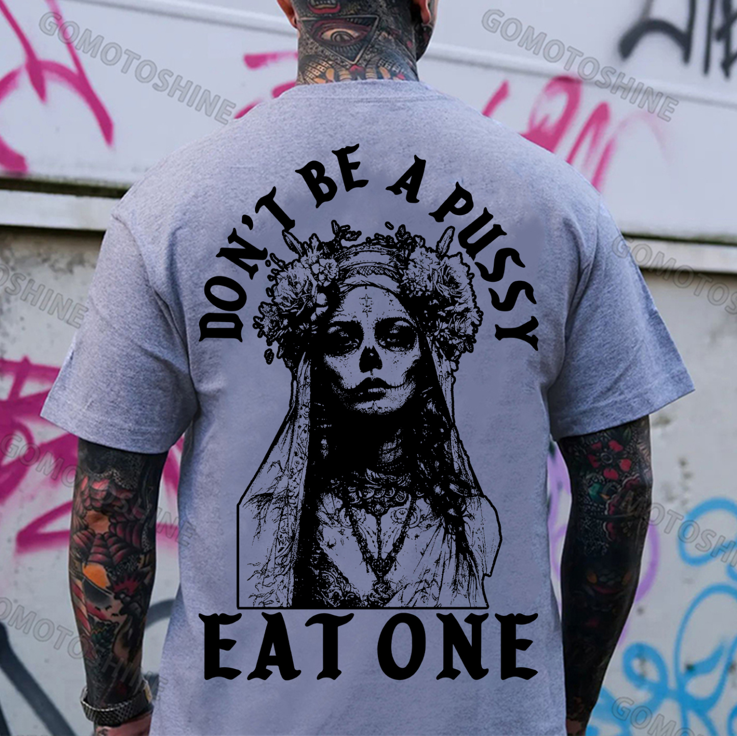 DON'T BE A PUSSY EAT ONE Zombie Bride Print Men's T-shirt Image - 3