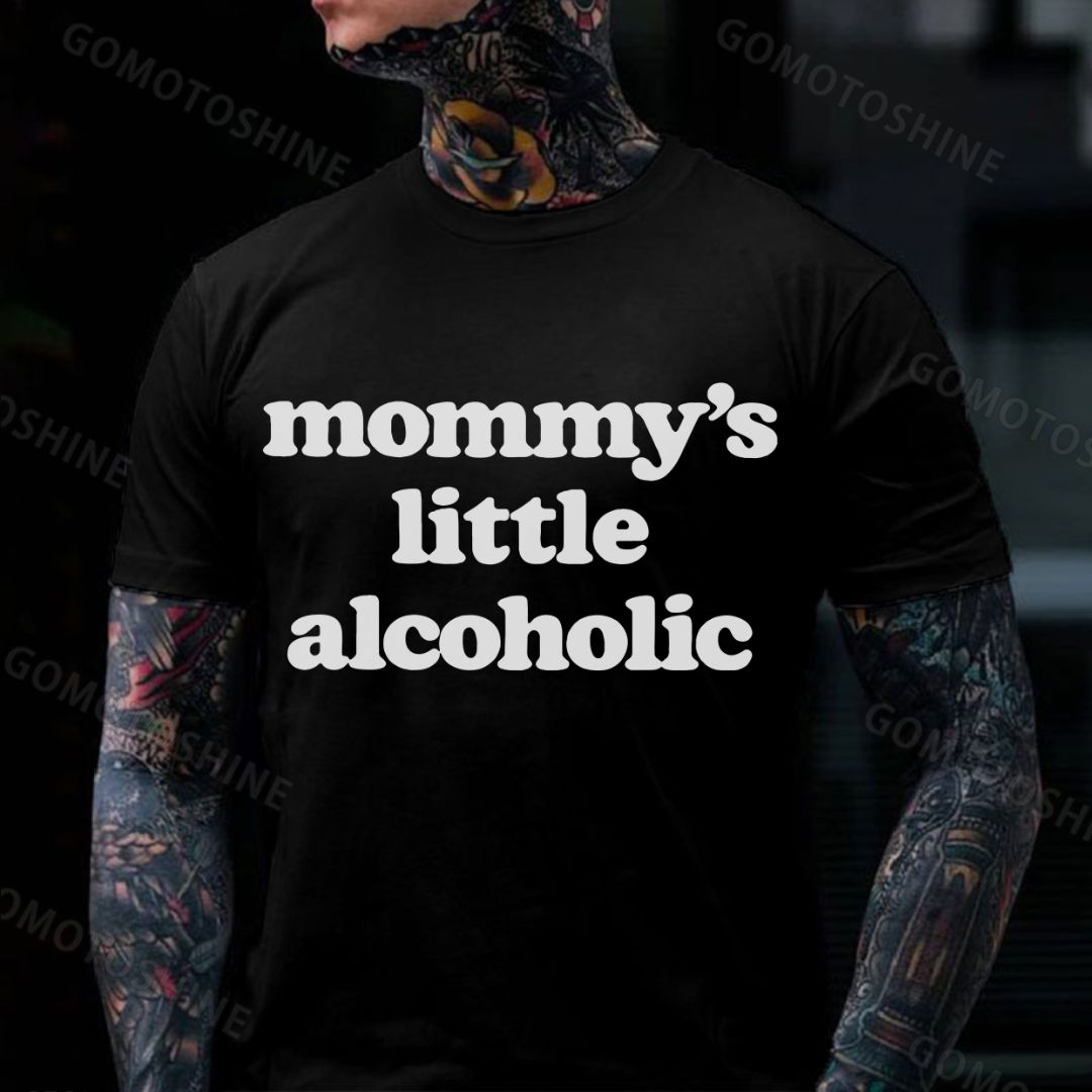 Mommy's Little Alcoholic Print Men's T-shirt Image - 1