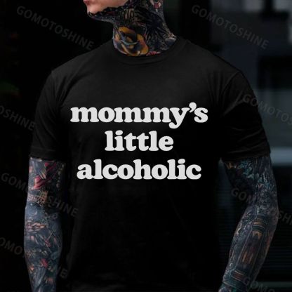 Mommy's Little Alcoholic Print Men's T-shirt Image - 1