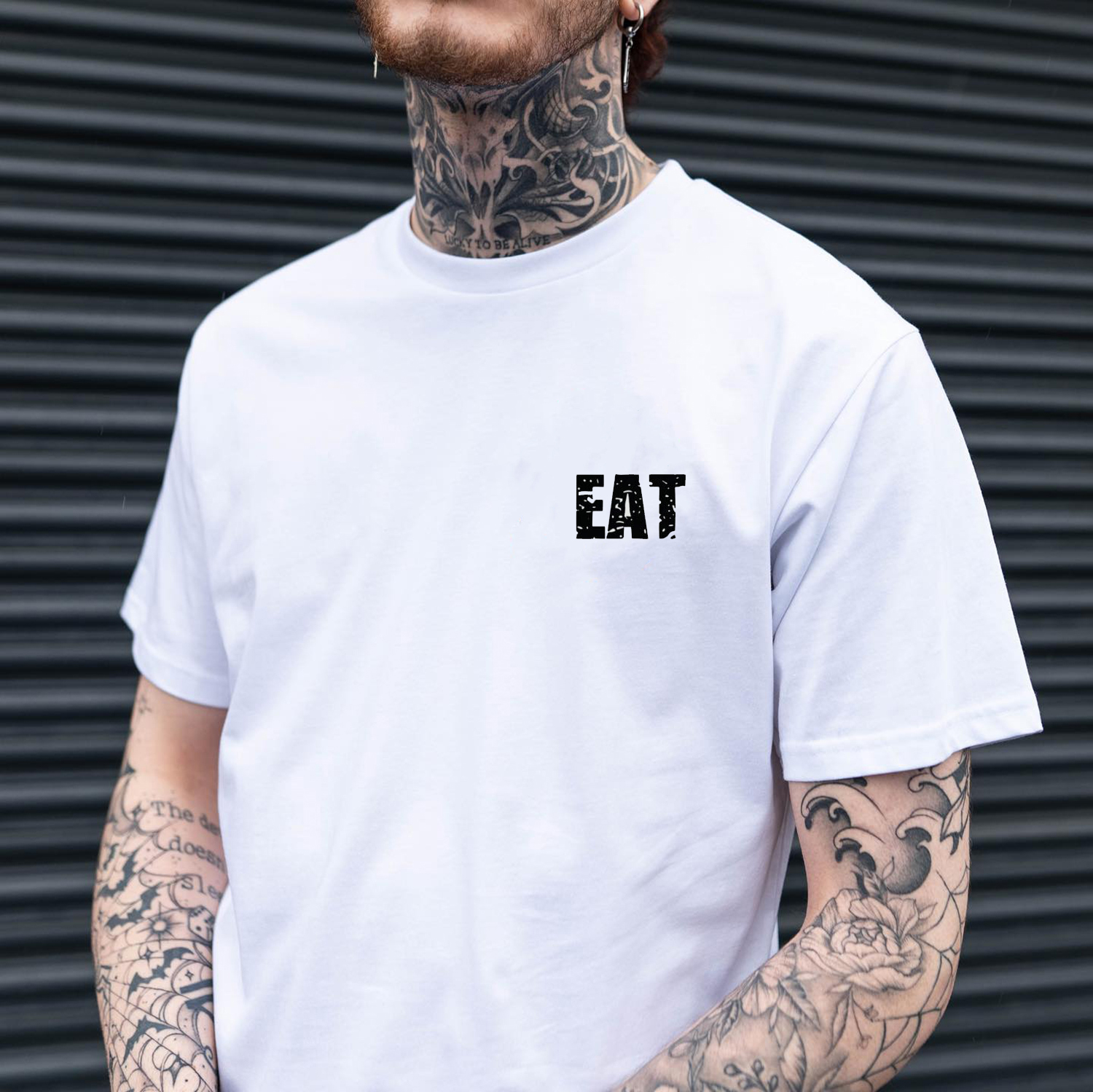 EAT HEALTHY Print Men's T-shirt Image - 2