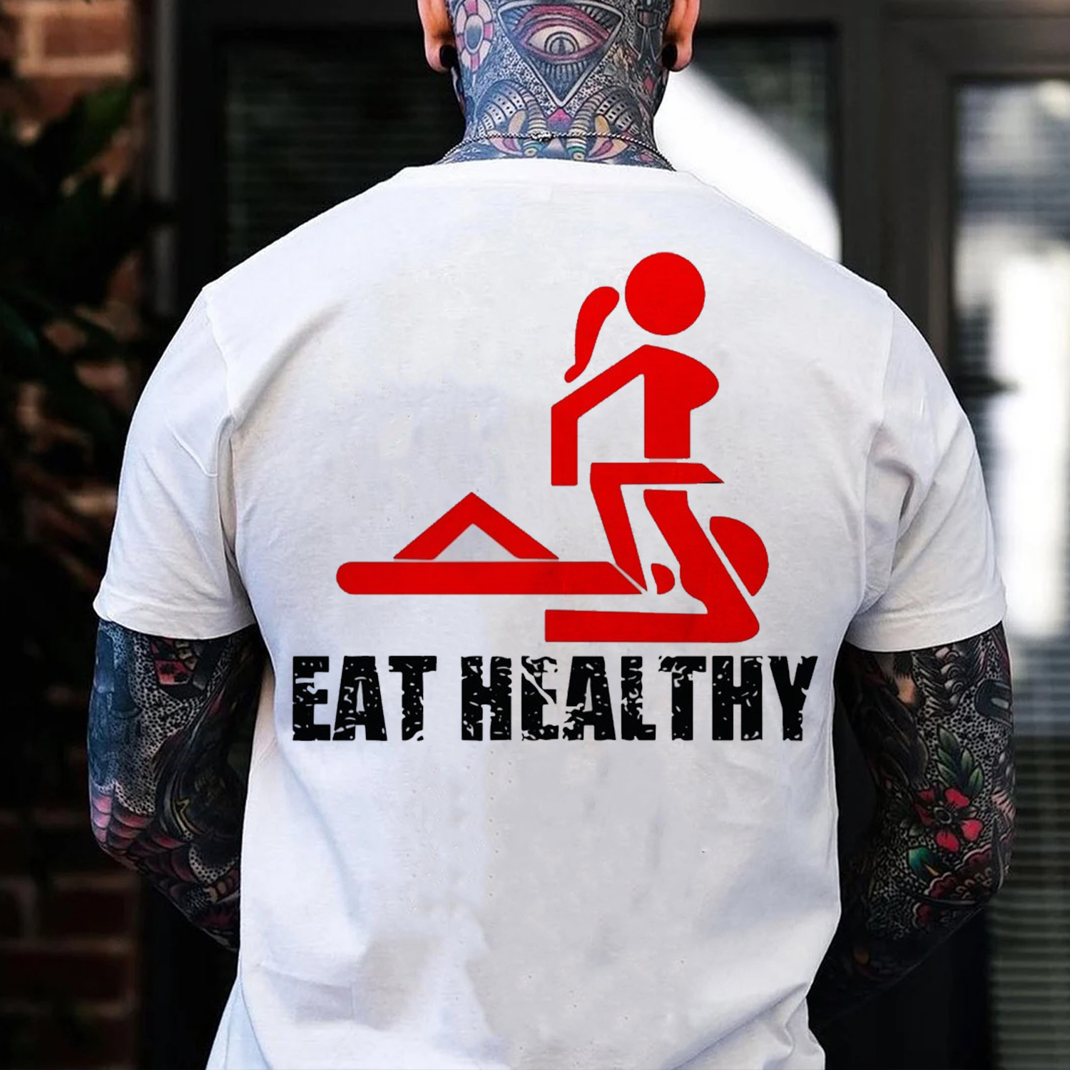 EAT HEALTHY Print Men's T-shirt Image - 1