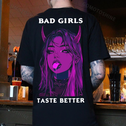 BAD GIRLS TASTE BETTER Sexy Devil Girl Print Men's T-Shirt Image - 1