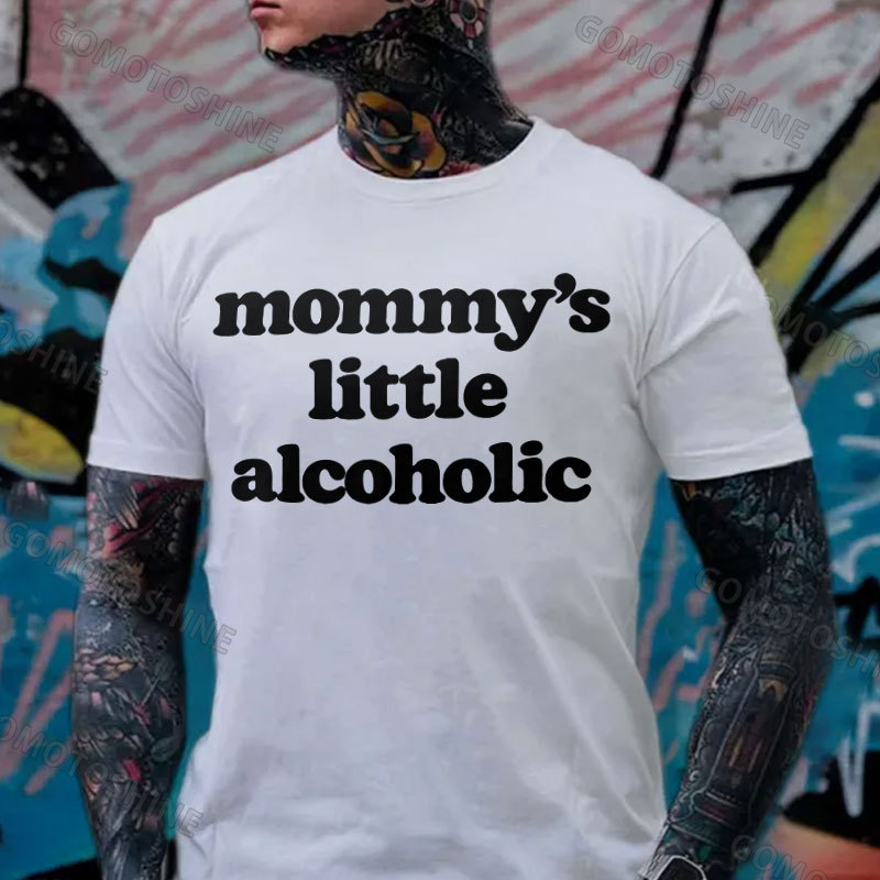 Mommy's Little Alcoholic Print Men's T-shirt Image - 2