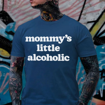 Mommy's Little Alcoholic Print Men's T-shirt Image - 4